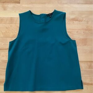 Jcrew sleeveless teal top with rhinestone buttons size large
